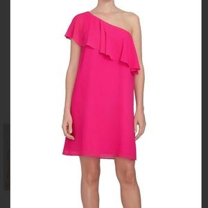 CeCe one shoulder chiffon dress